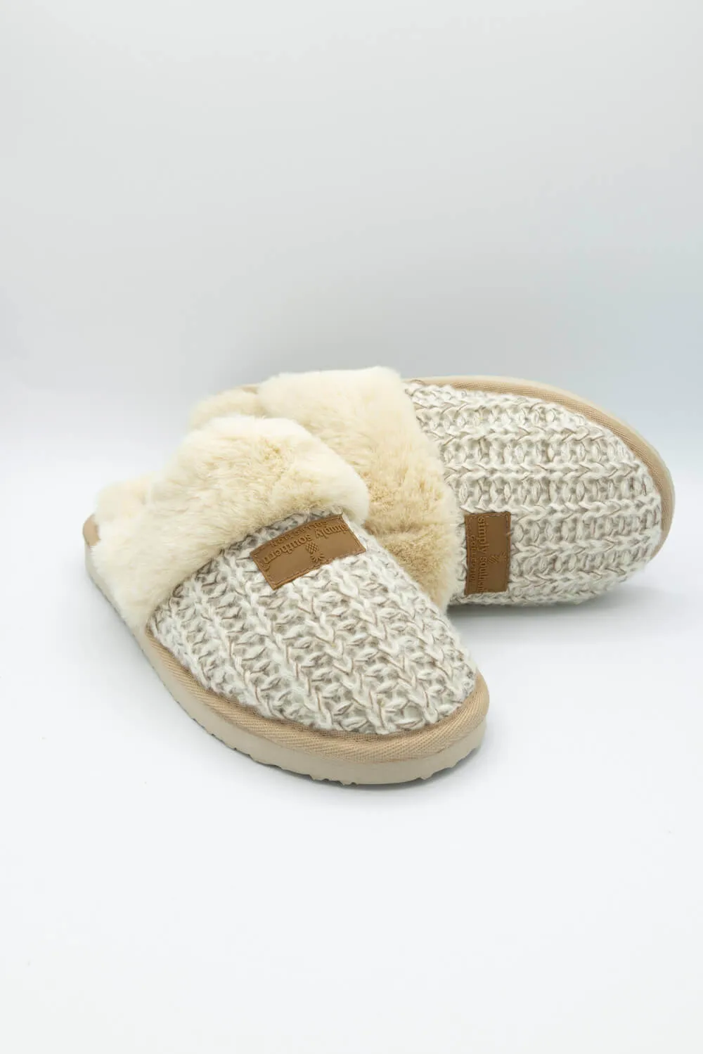 Simply Southern Open Slippers for Women in Tan | PP-02230SLIPPER-FLT-TAN