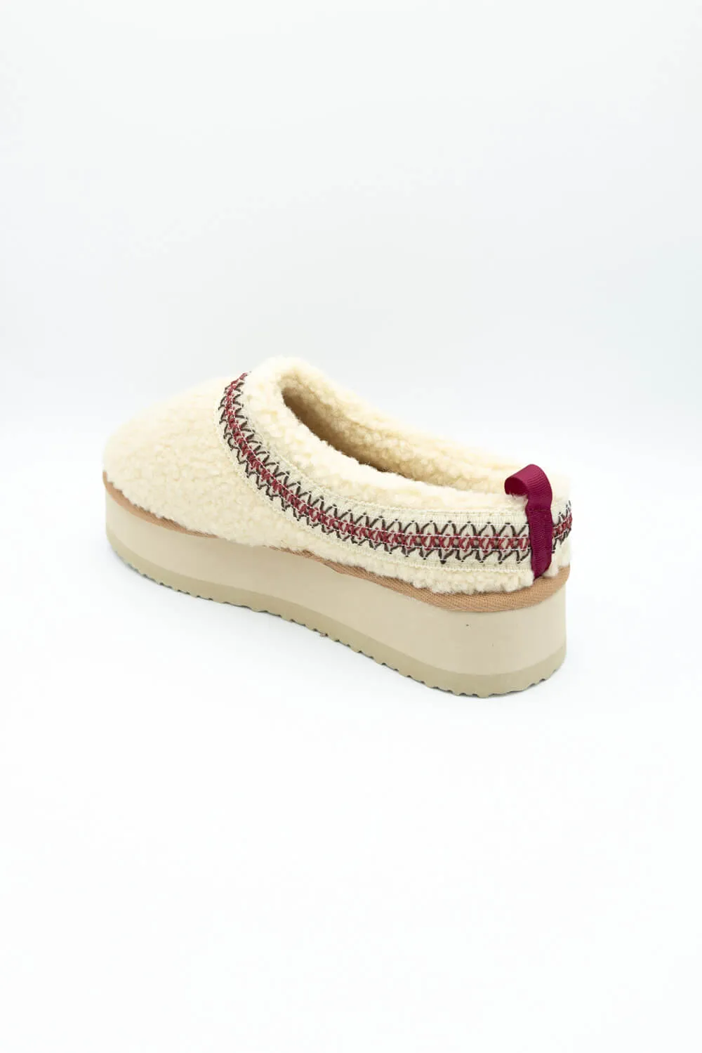 Simply Southern Platform Sherpa Slippers for Women in Cream | PP-0024-SLIPPER-PLTFRM-CRM