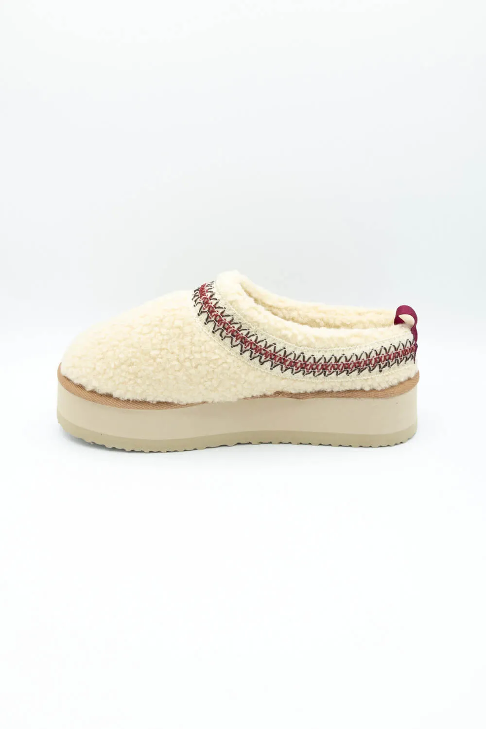 Simply Southern Platform Sherpa Slippers for Women in Cream | PP-0024-SLIPPER-PLTFRM-CRM