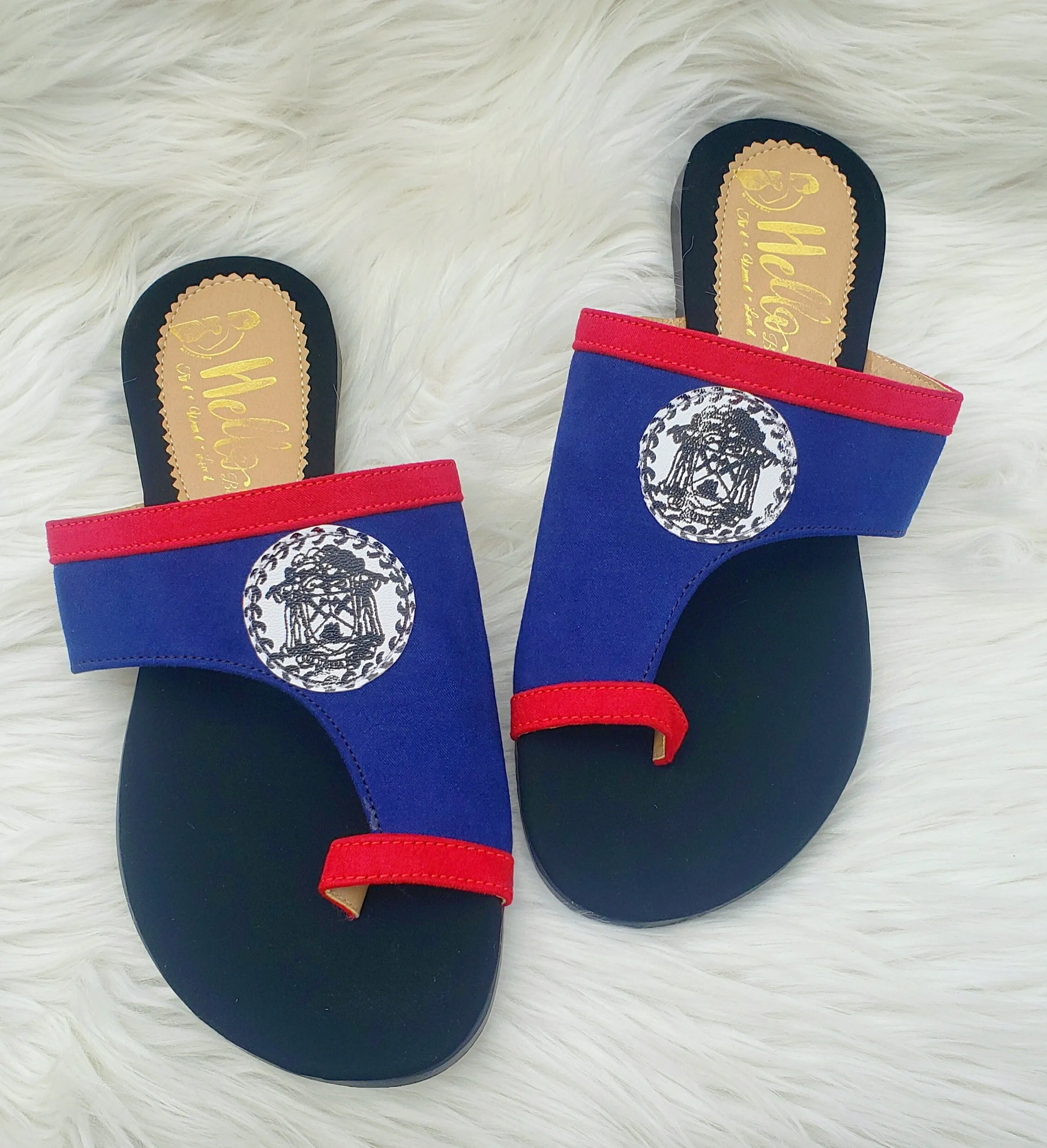 Single Toe Belize Flag Slippers