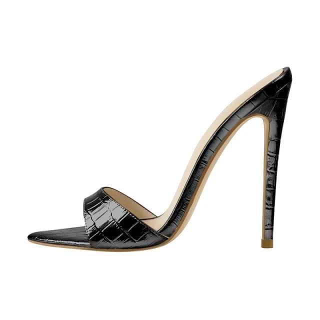 Slip On Thin High Sandals Big Size  Classic Fashion Lady