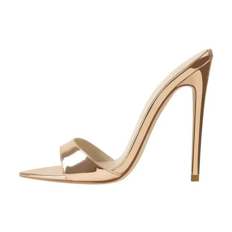 Slip On Thin High Sandals Big Size  Classic Fashion Lady
