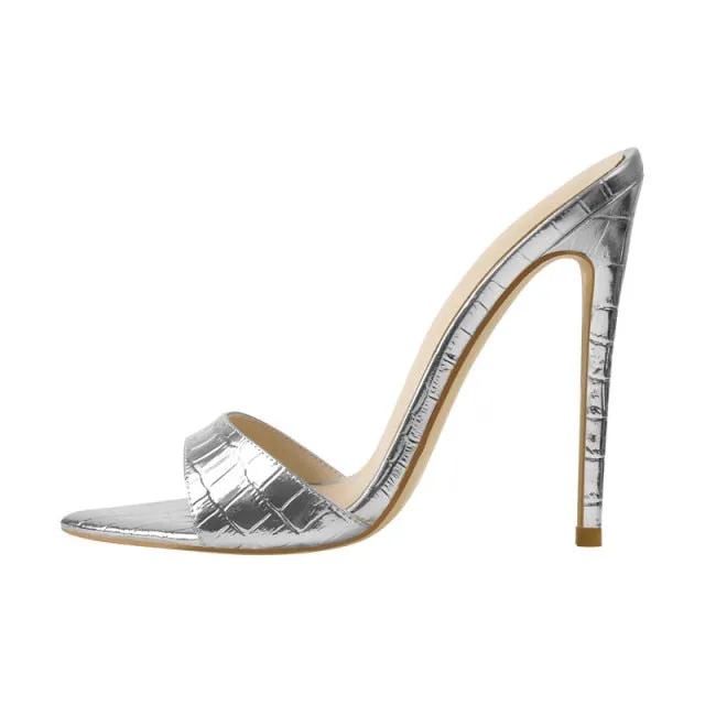 Slip On Thin High Sandals Big Size  Classic Fashion Lady