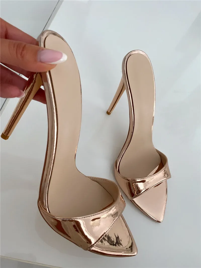 Slip On Thin High Sandals Big Size  Classic Fashion Lady