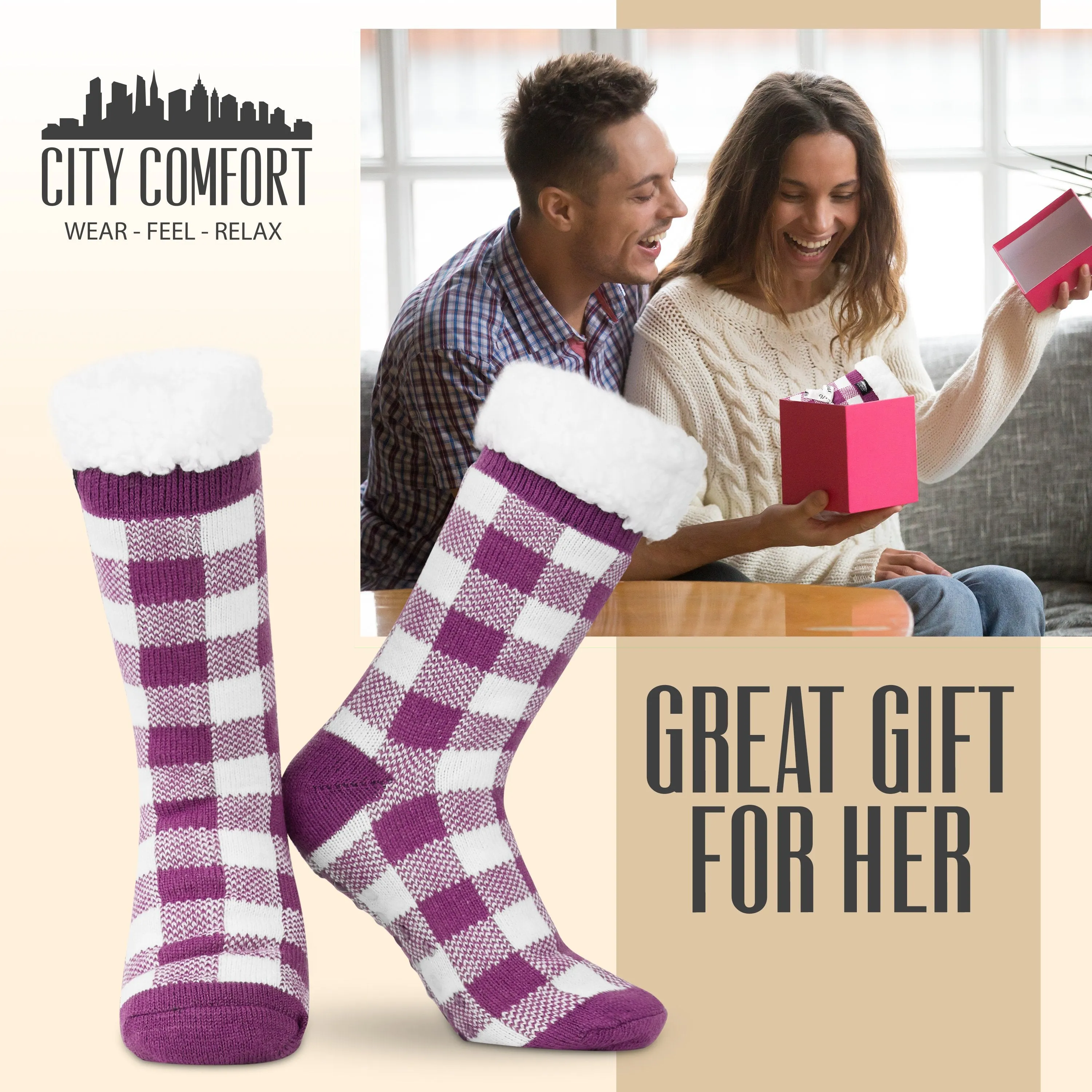 Slipper Socks Women, Non Slip Fluffy Socks, Cosy Warm Gifts For Women