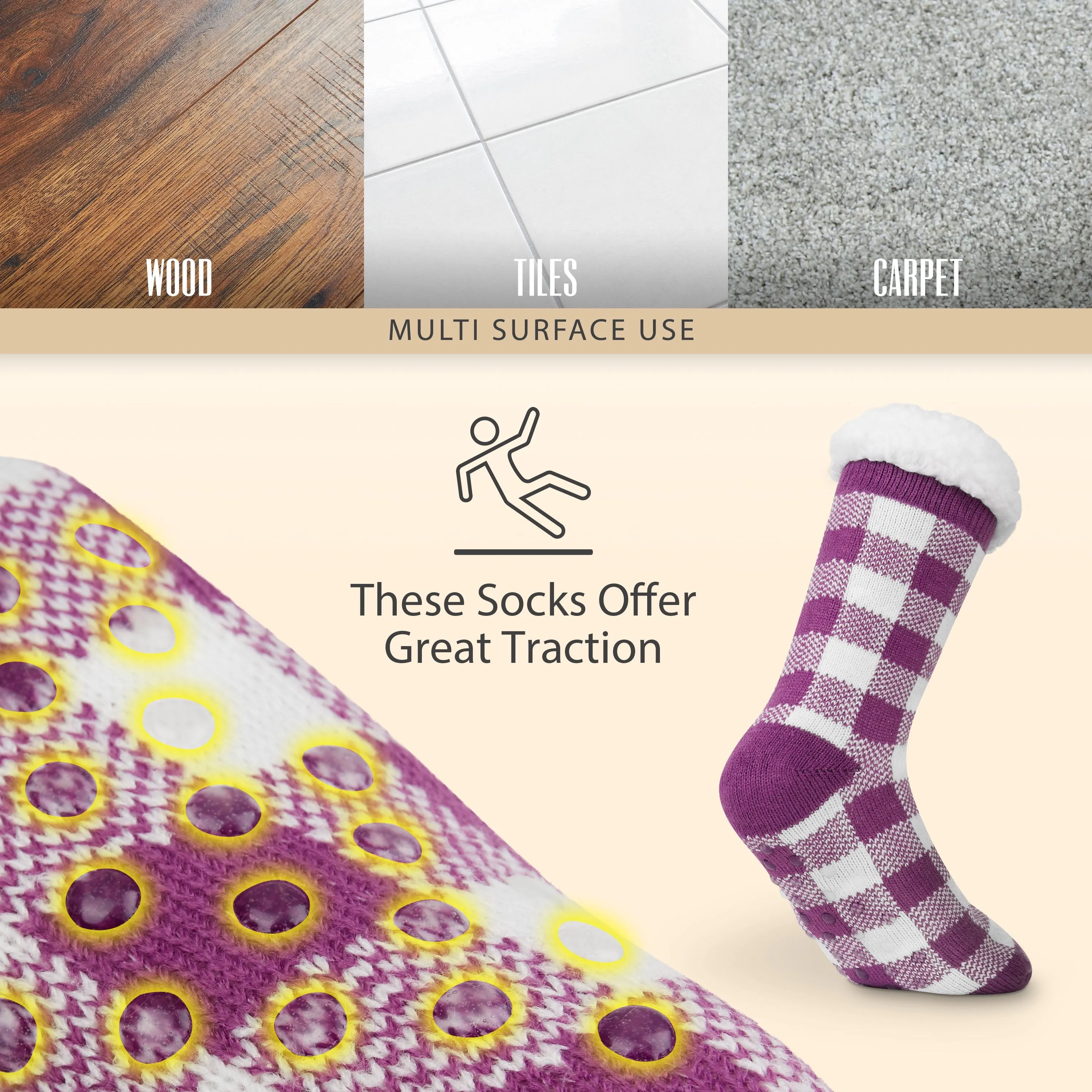 Slipper Socks Women, Non Slip Fluffy Socks, Cosy Warm Gifts For Women