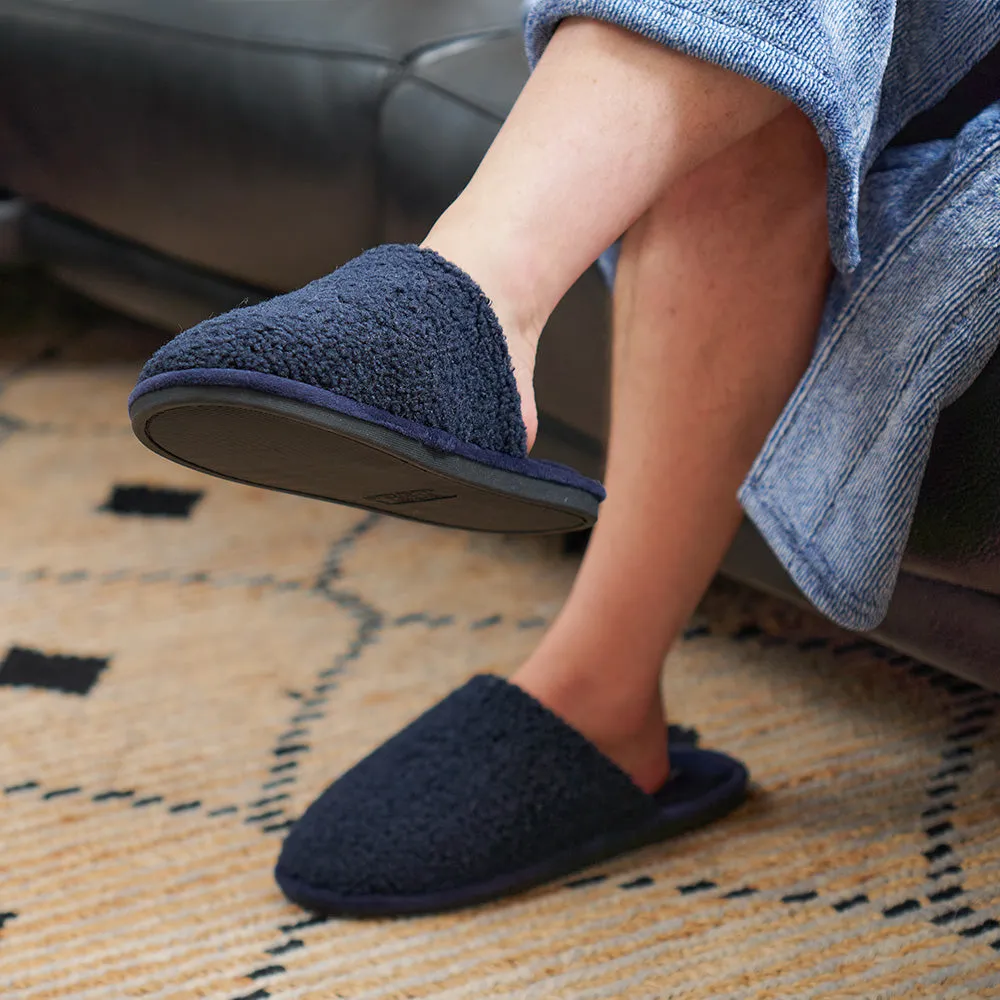 Slippers - Cosy Sherpa - Navy - Mens