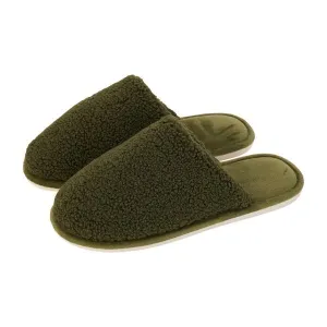 Slippers – Cosy Sherpa – Olive – Mens