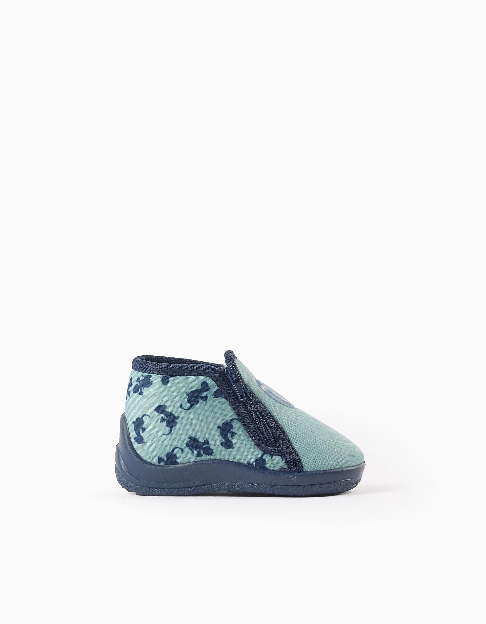 Slippers with Zip for Baby Boys 'Dragons', Green/Blue
