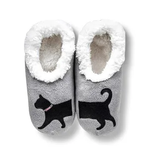 Snoozies Womens Black Cat Small