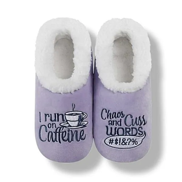 Snoozies Womens I Run on Caffine Large