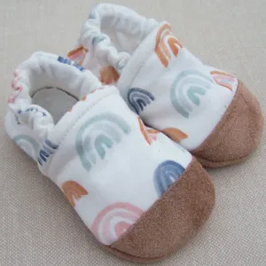 Snow and Arrow Cotton Knit Slippers - Watercolor Rainbow