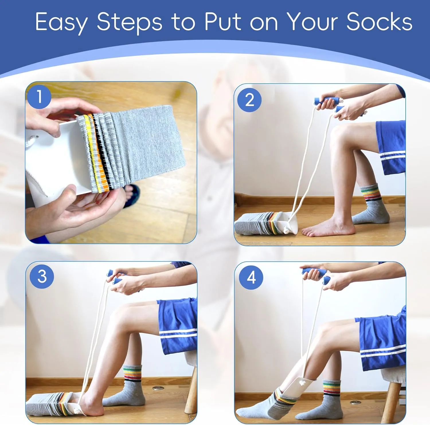 Sock Aid, Sock Aid Device for Seniors, Sock Helpers to Put on Your Socks with
