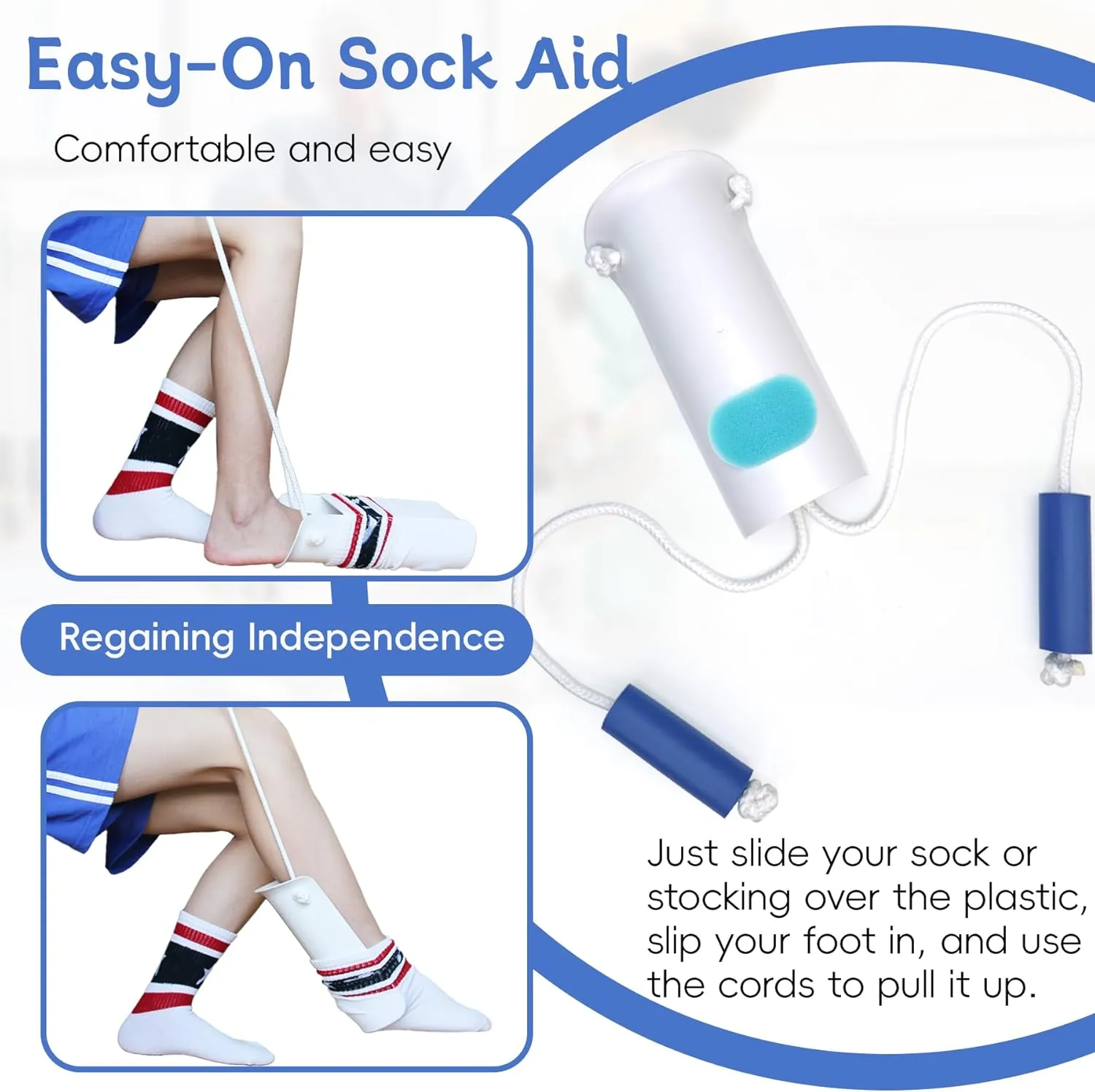 Sock Aid, Sock Aid Device for Seniors, Sock Helpers to Put on Your Socks with