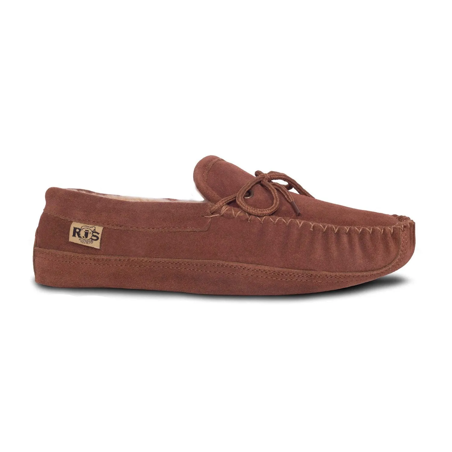 Soft Leather Sole Moccasin Sheepskin Slipper by CLOUD NINE / RJS - Shoe Size Men 7-8-9-10-11-12-13-14