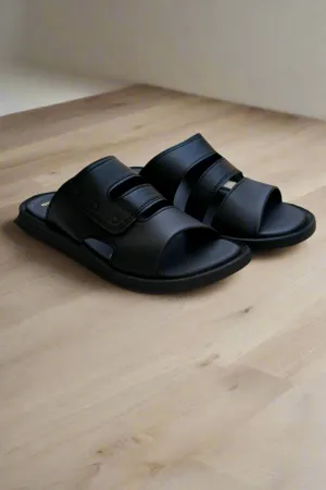 Soft Sole Stylish Slippers  - Black - SS 002