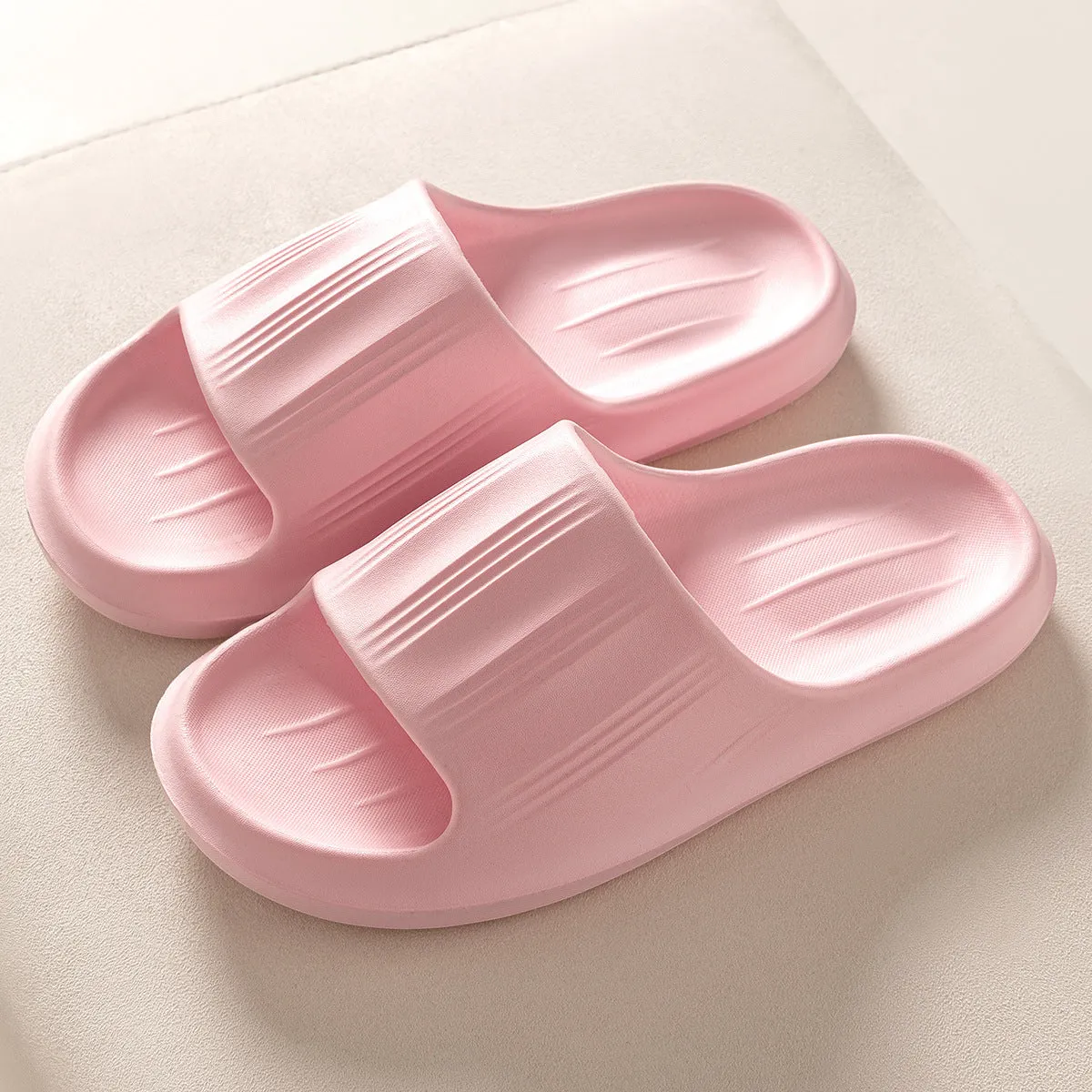 Solid Peep-Toe Slippers
