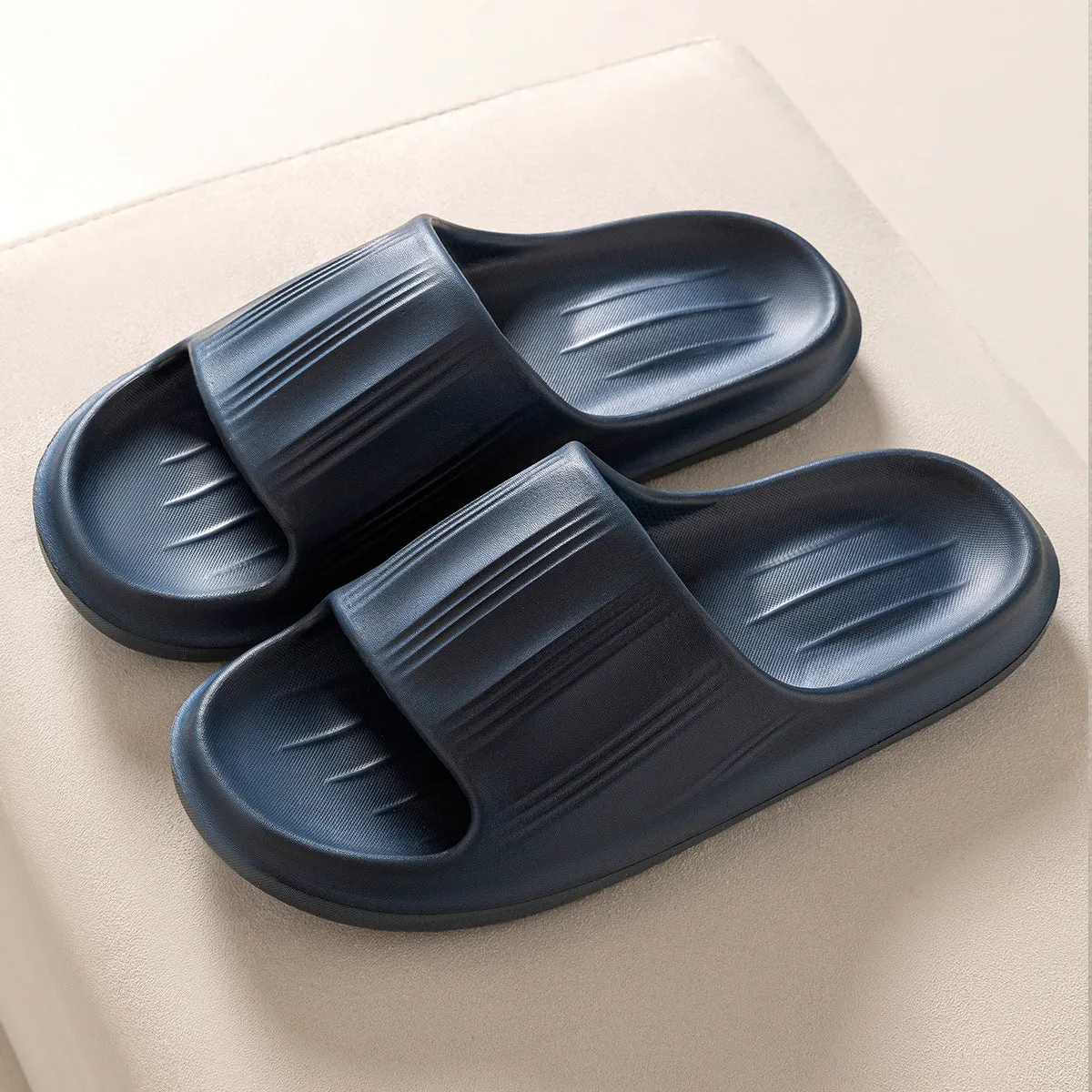 Solid Peep-Toe Slippers