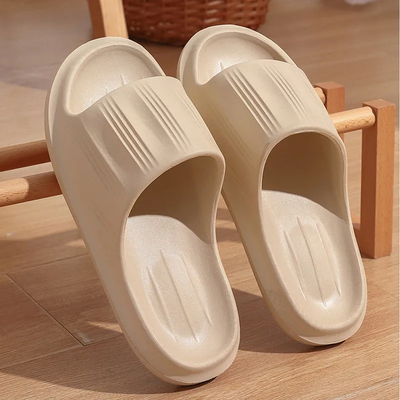 Solid Peep-Toe Slippers