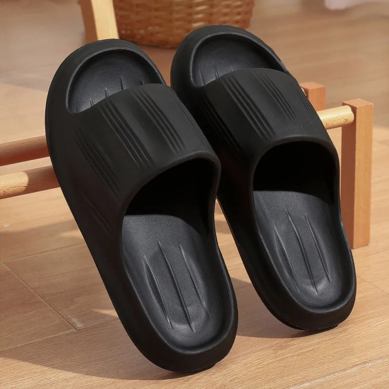 Solid Peep-Toe Slippers