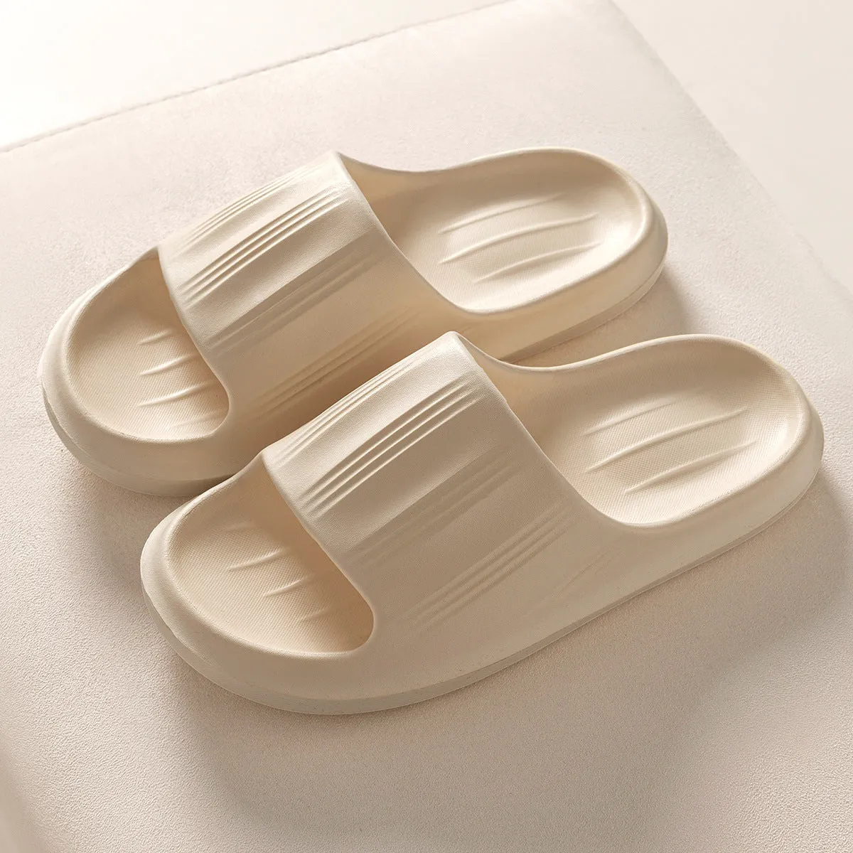 Solid Peep-Toe Slippers