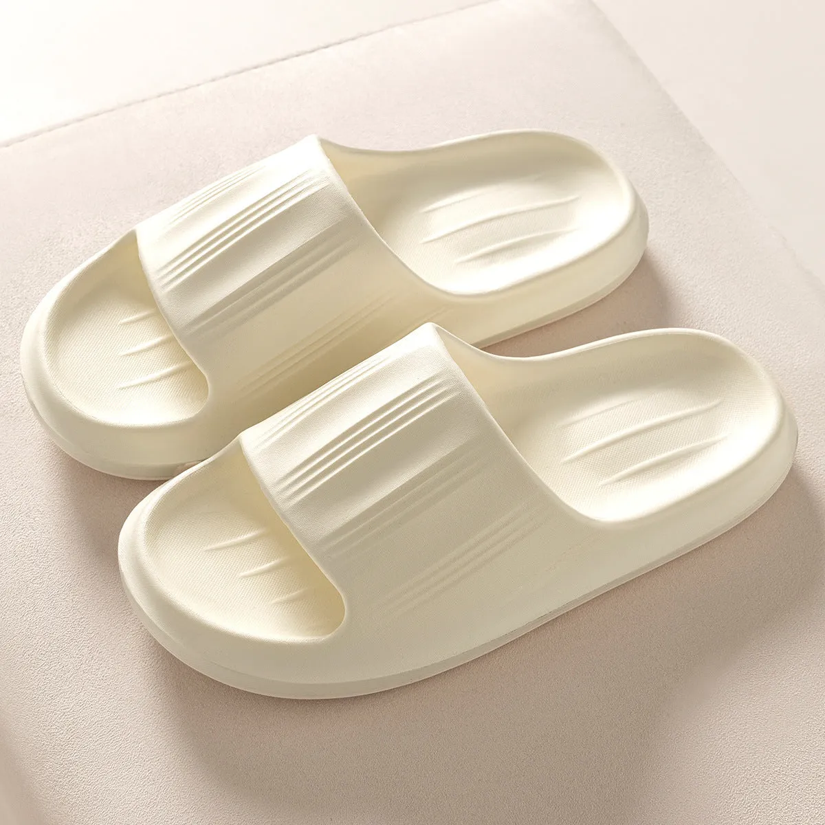 Solid Peep-Toe Slippers
