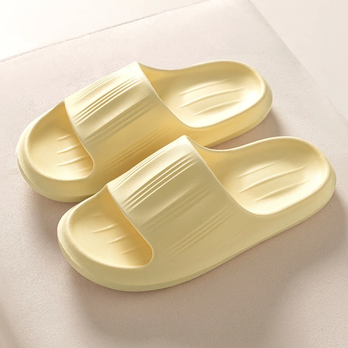 Solid Peep-Toe Slippers