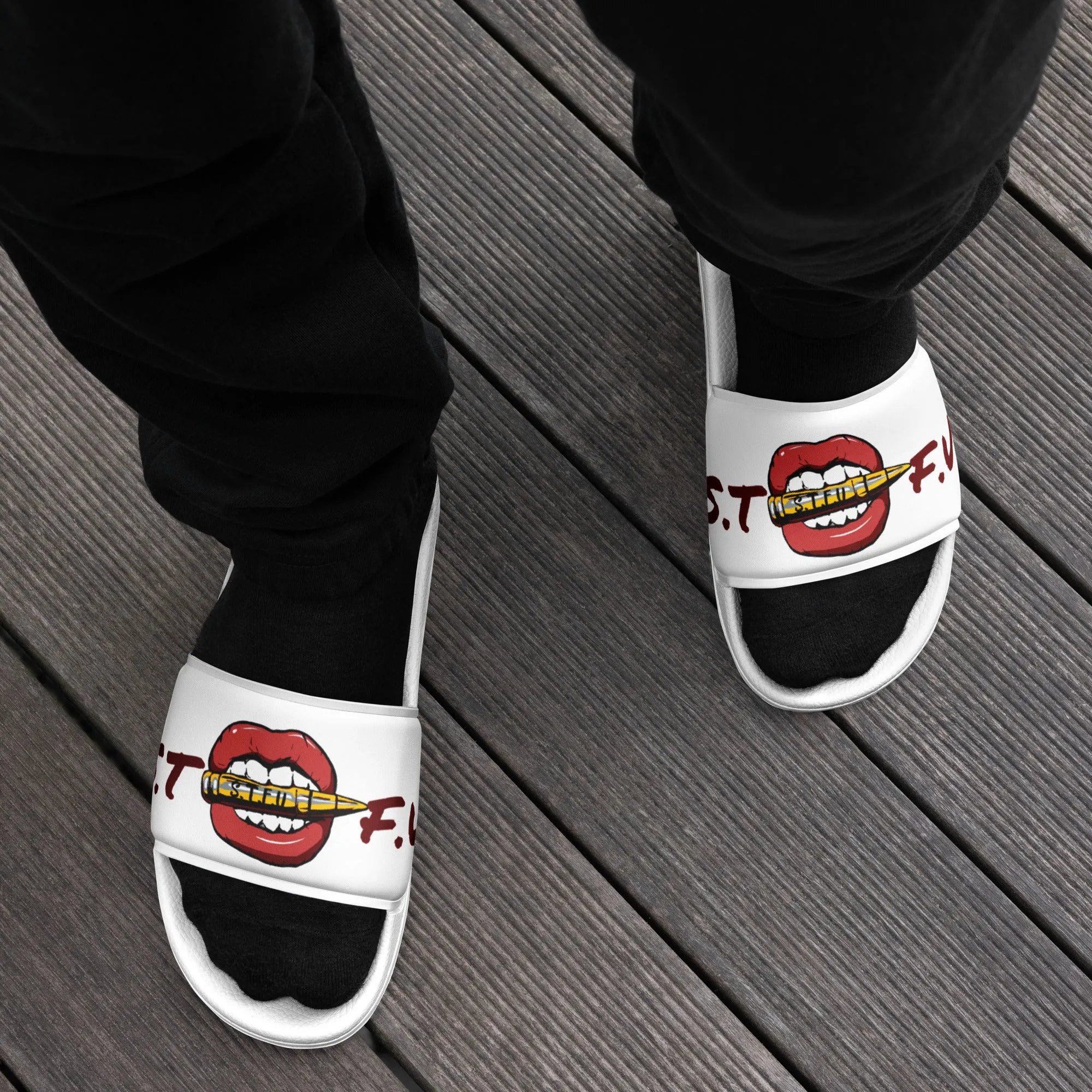 STFU Classic Logo Men’s slides - White