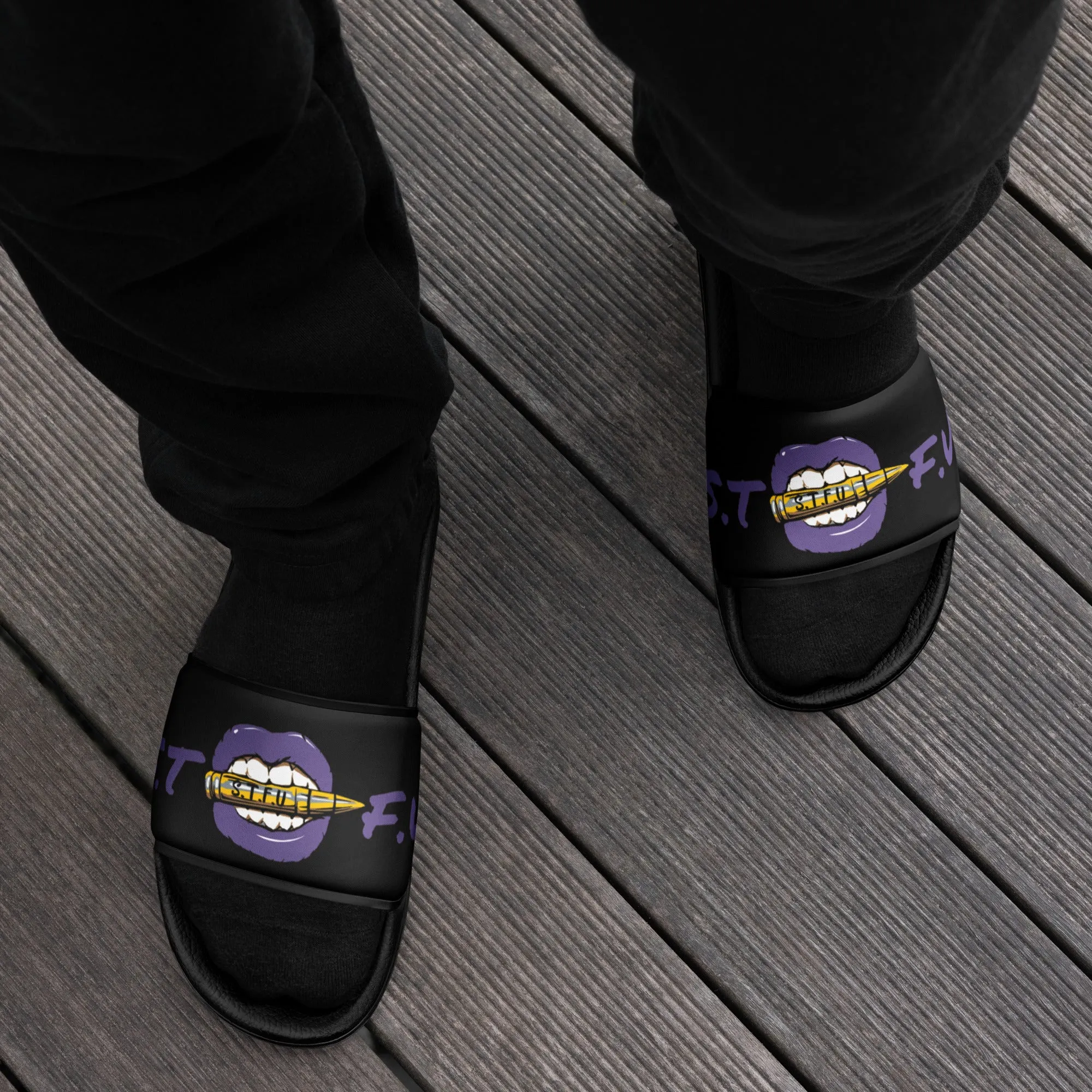 STFU Electric Purple Men’s slides - Black