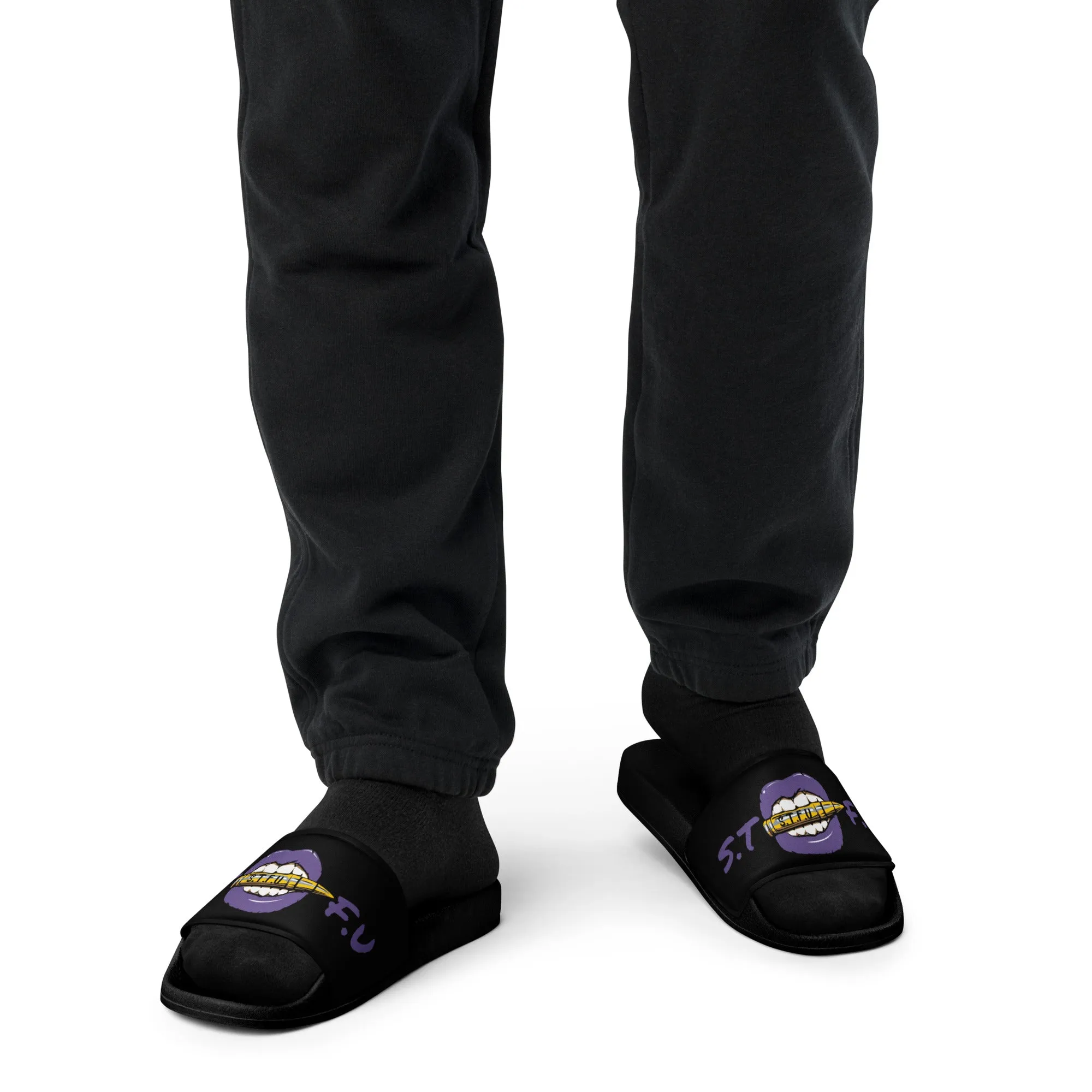 STFU Electric Purple Men’s slides - Black