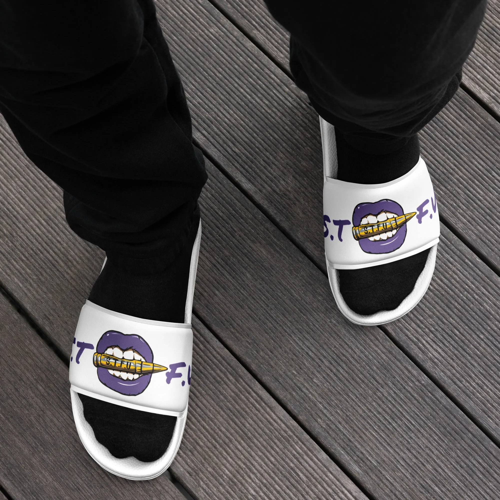 STFU Electric Purple Men’s slides - White