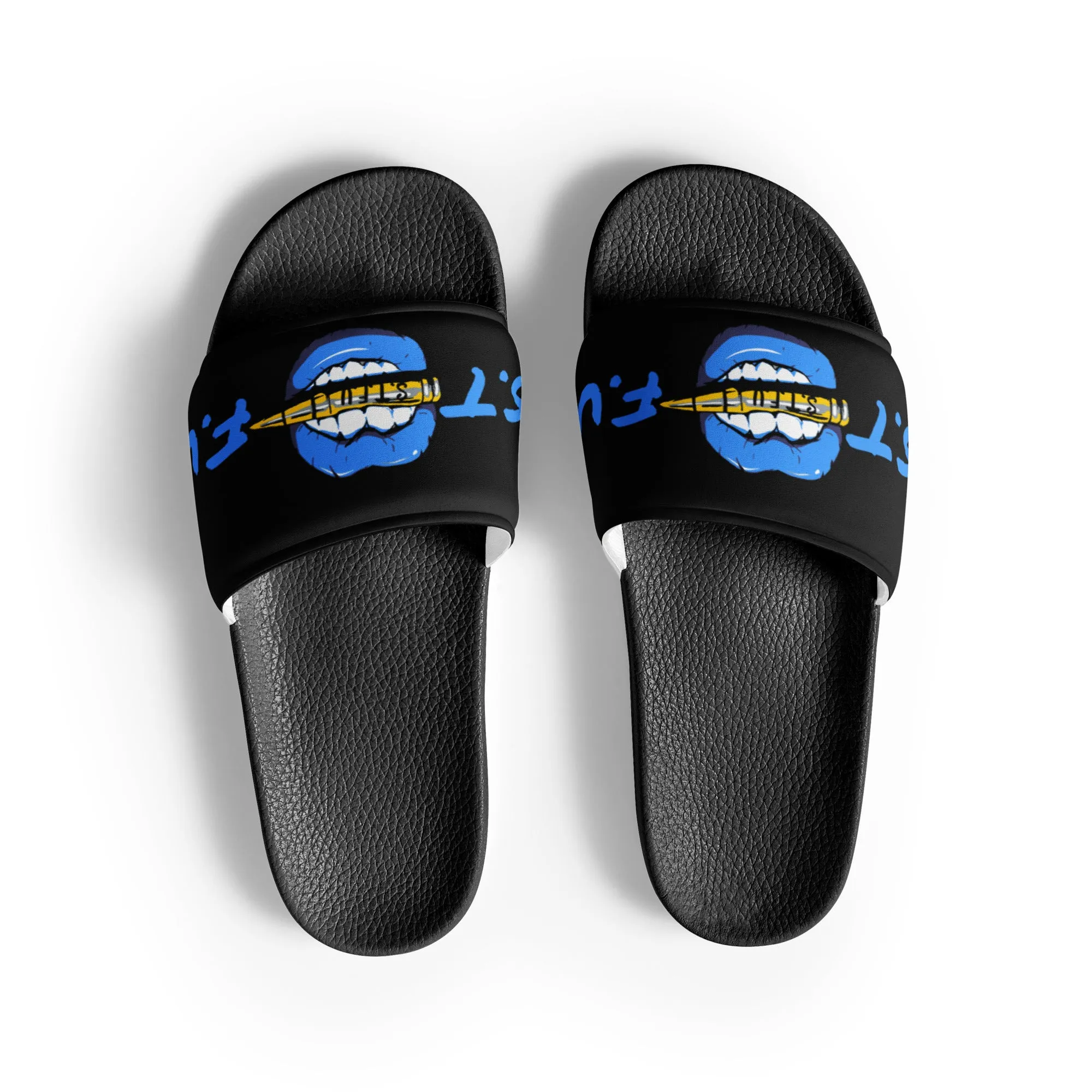STFU Ice Blue Logo Men’s slides - Black