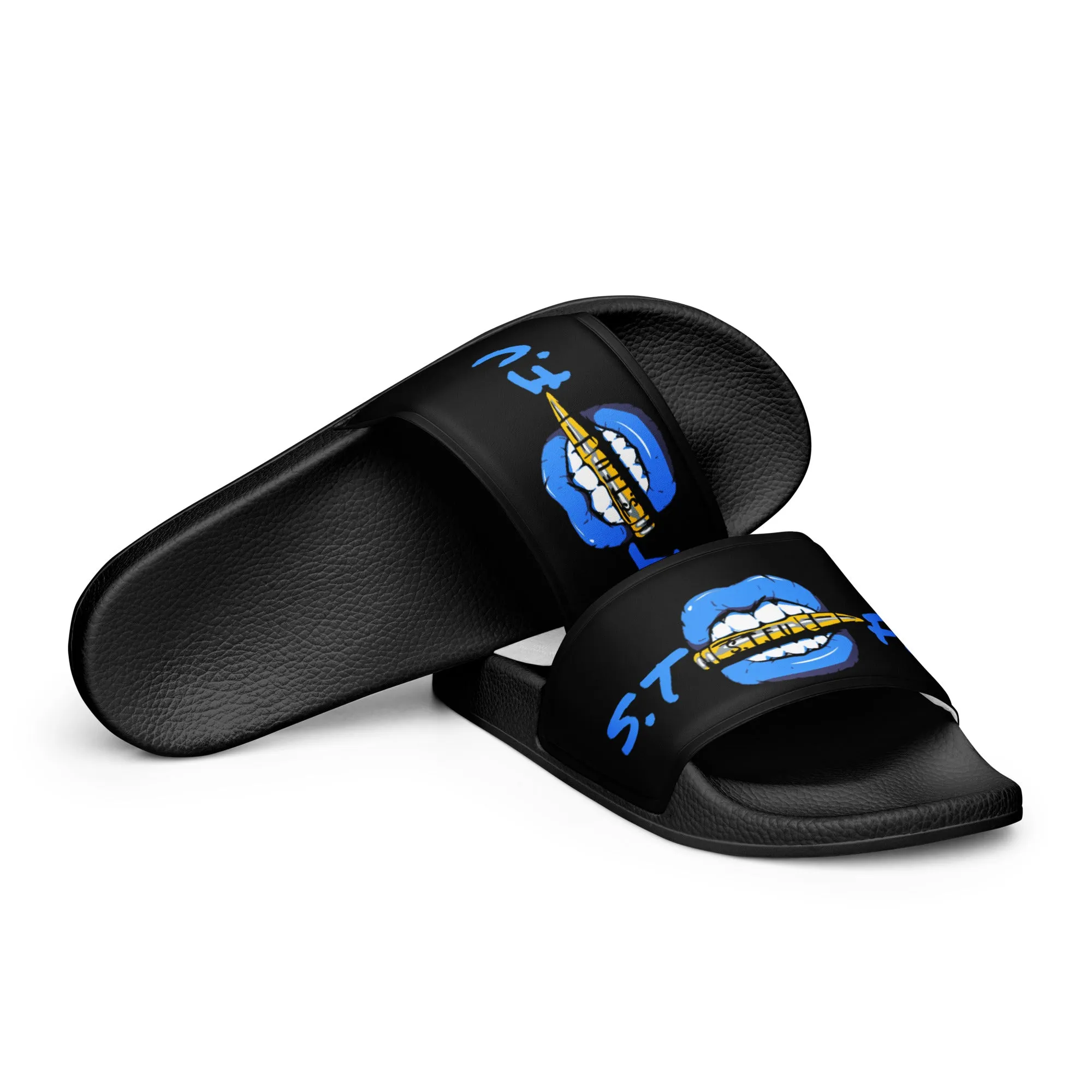 STFU Ice Blue Logo Men’s slides - Black