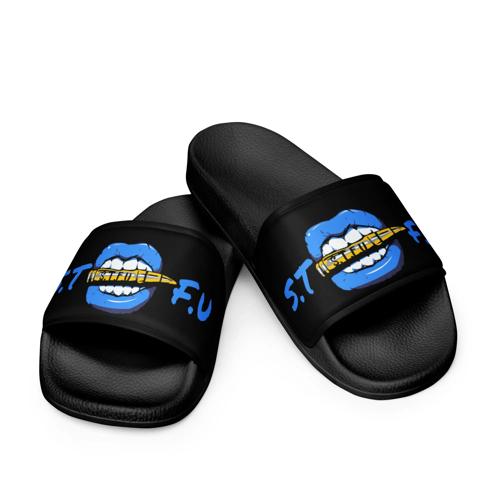 STFU Ice Blue Logo Men’s slides - Black
