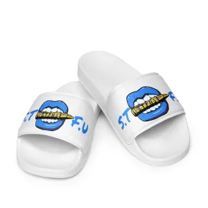 STFU Ice Blue Logo Men’s slides - White