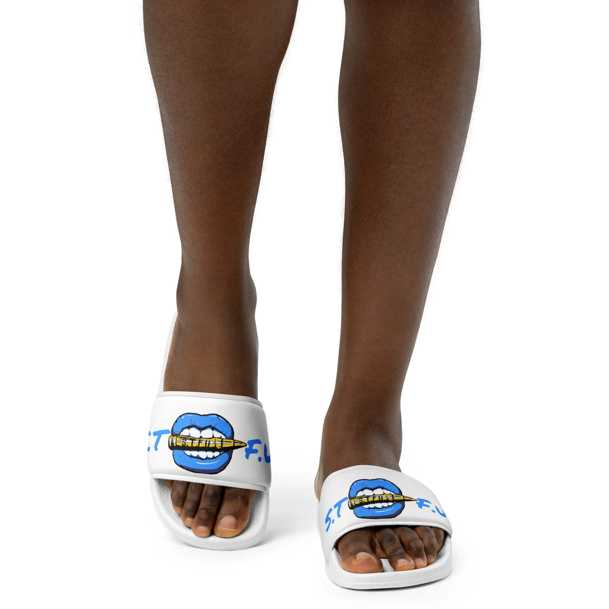 STFU Ice Blue Logo Women's slides - White