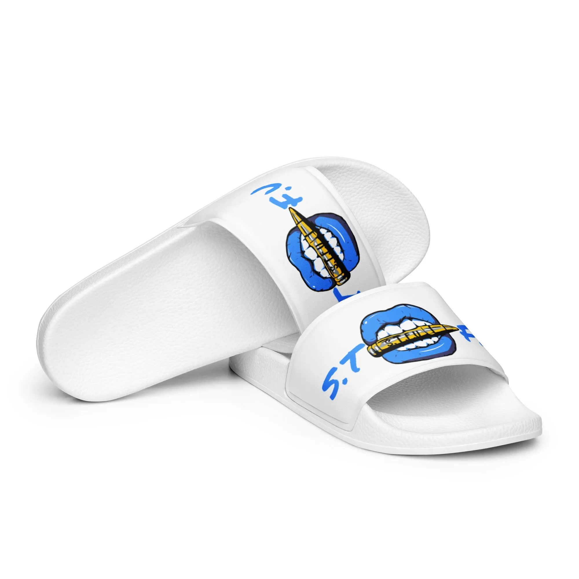 STFU Ice Blue Logo Women's slides - White