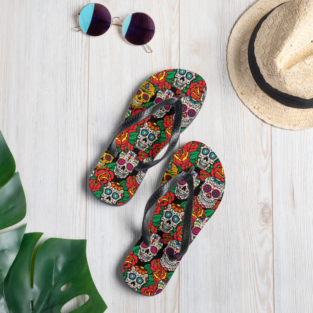 Sugar Skull Flip-Flops
