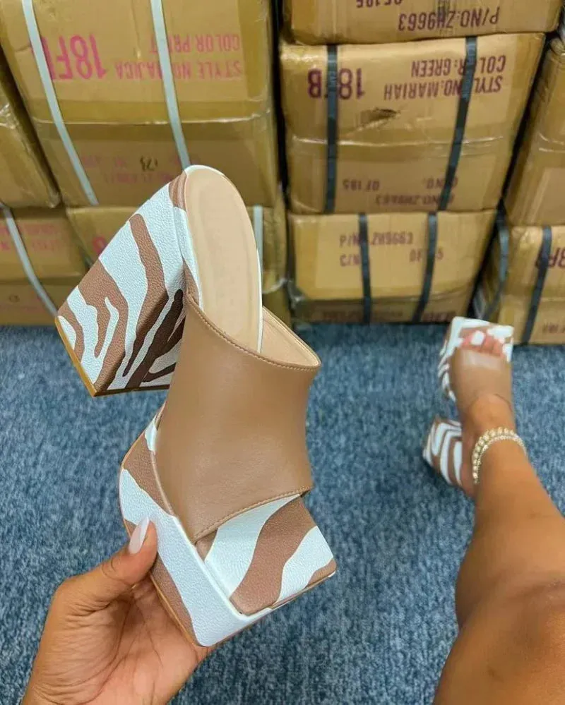 Summer Sexy  Square Toe Platform Sandal