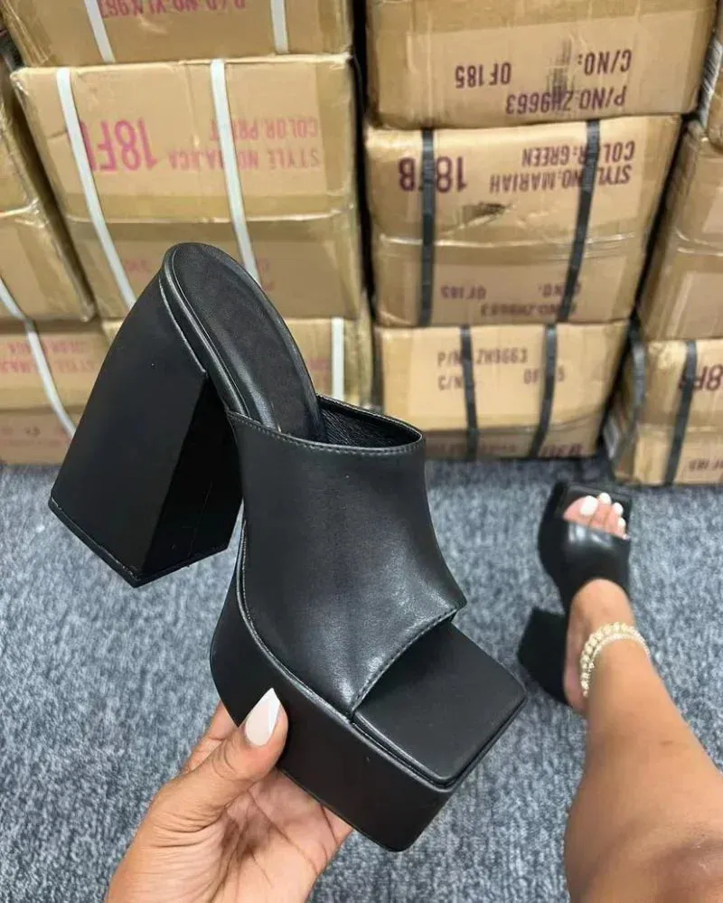 Summer Sexy  Square Toe Platform Sandal