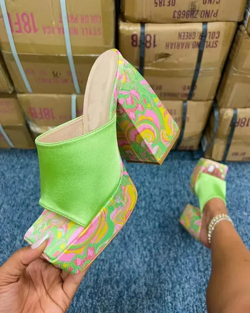 Summer Sexy  Square Toe Platform Sandal