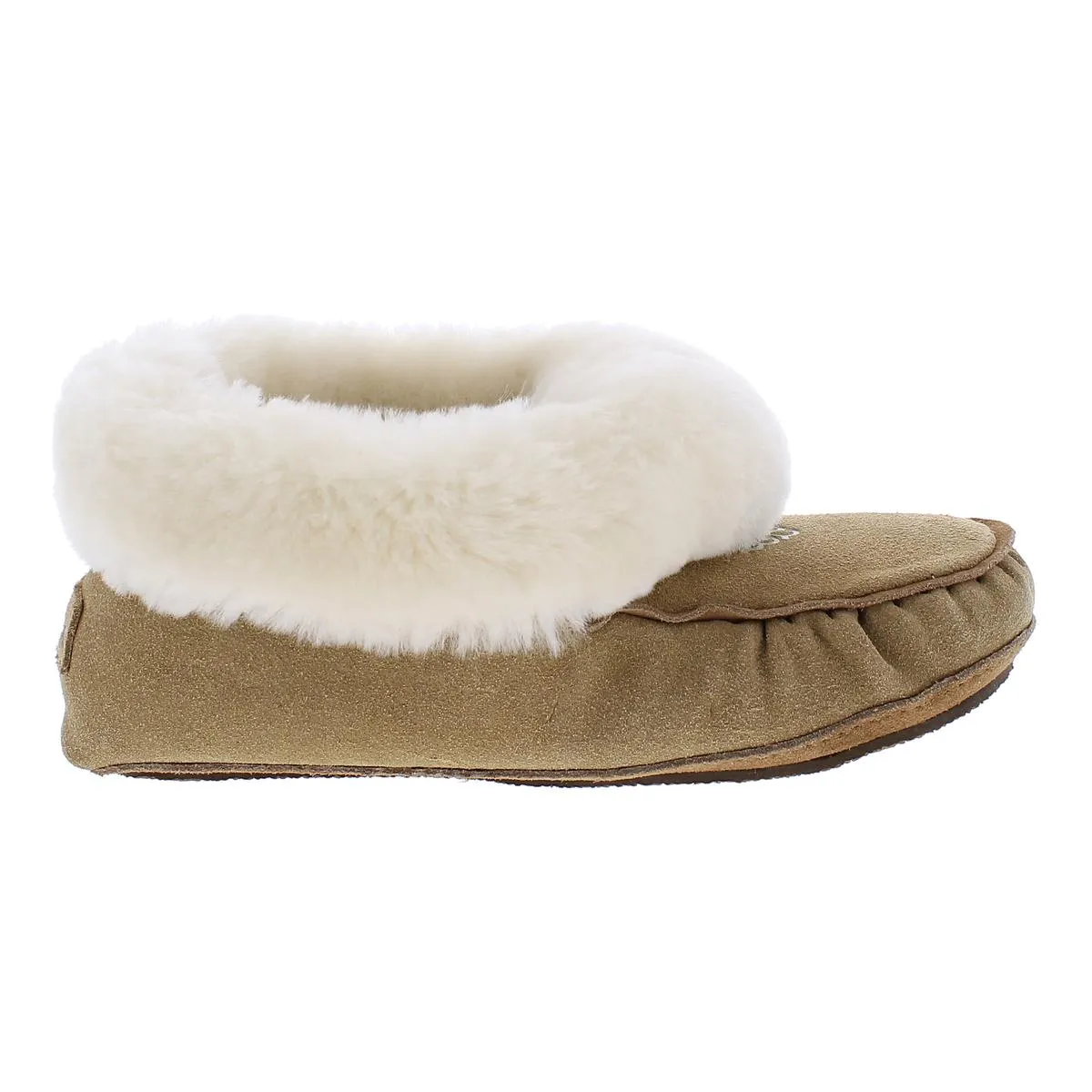 Superlamb Mens Navajo Suede Shearling Lined Moccasin Slippers