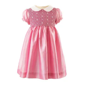 Taffeta Rosebud Smocked Dress