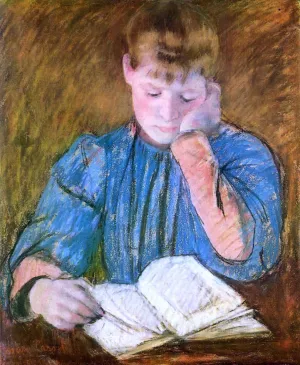 The Pensive Reader by Mary Cassatt - Art Print