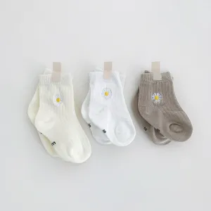 TINY TROVE DAISY SOCKS IVORY/WHITE/BEIGE