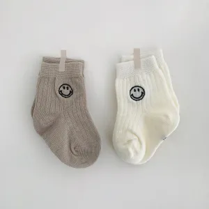 TINY TROVE FACE SOCKS BEIGE/ IVORY