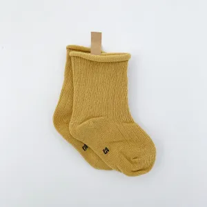 TINY TROVE RIBBED SOCKS MUSTARD