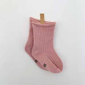 TINY TROVE RIBBED SOCKS ROSE