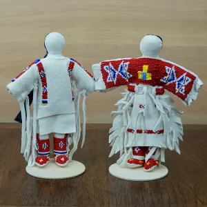 Traditional Buckskin Doll Pair - Red