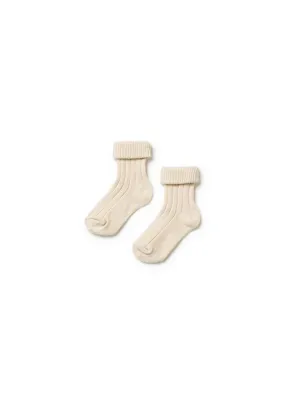 Turn Top Socks - Ecru